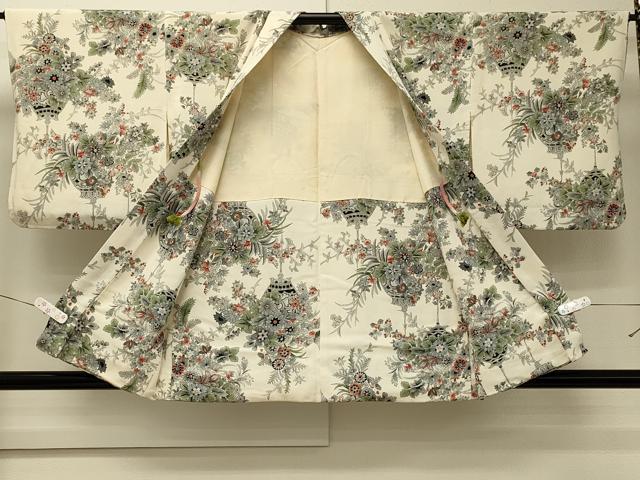 平和屋着物＃羽織　草花文　正絹　逸品　CABJ5448in