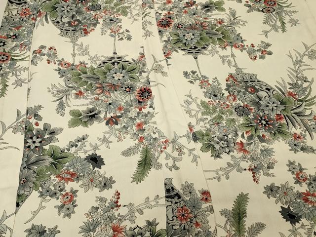 平和屋着物＃羽織　草花文　正絹　逸品　CABJ5448in