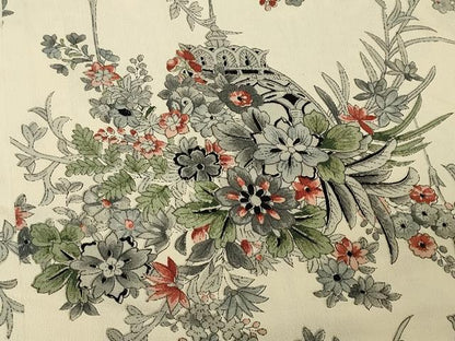 平和屋着物＃羽織　草花文　正絹　逸品　CABJ5448in