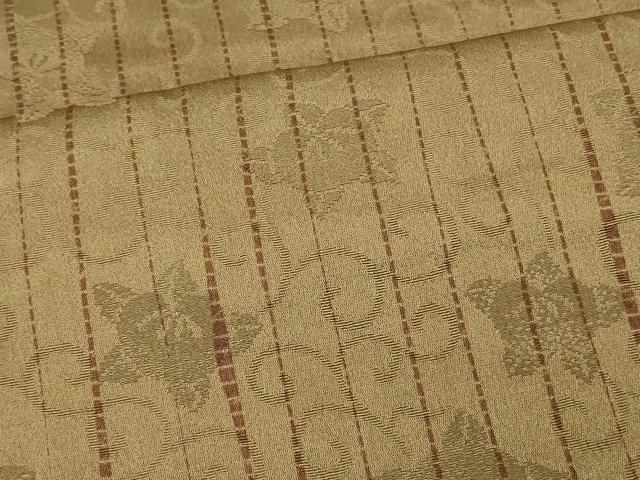 平和屋着物＃羽織　縞　花唐草地紋　正絹　逸品　CABJ5449in