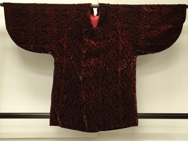 平和屋着物＃和装コート　唐草文　ベロア　CABJ5451in