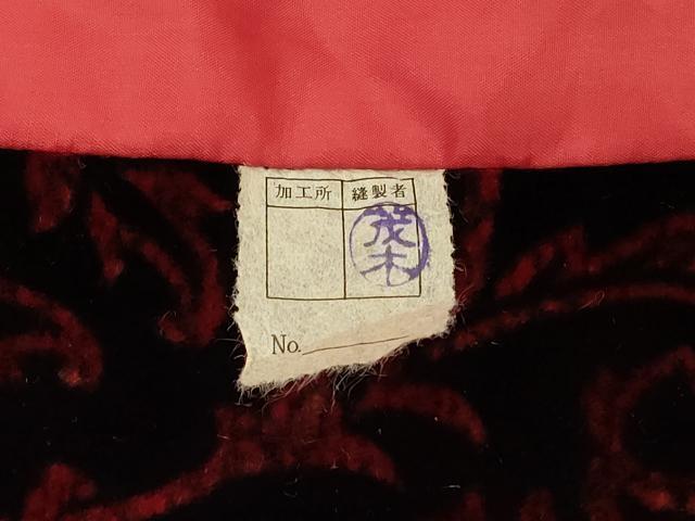 平和屋着物＃和装コート　唐草文　ベロア　CABJ5451in
