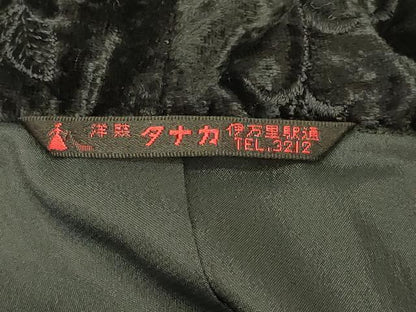 平和屋着物＃道中着　ドローンワーク　花唐草文　黒地　ベロア　CABJ5454in