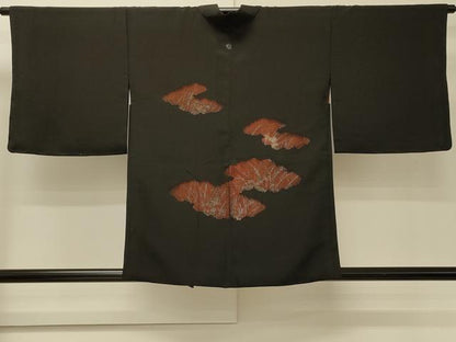 平和屋着物＃羽織　雲取り草花文　金彩　正絹　逸品　CABJ5456in
