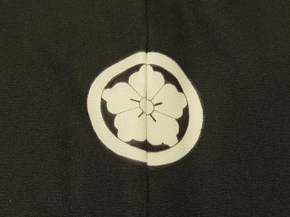 平和屋着物＃男性　長羽織　黒紋付き　正絹　逸品　CABJ5458in