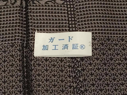 平和屋着物＃男性　長羽織　お召地　単衣　横段吉祥花文　正絹　逸品　未使用　CABJ5459in