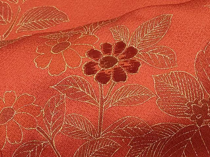 平和屋着物＃道行コート　刺繍　草花文　金彩　ロング丈　正絹　逸品　未使用　CABJ5460in