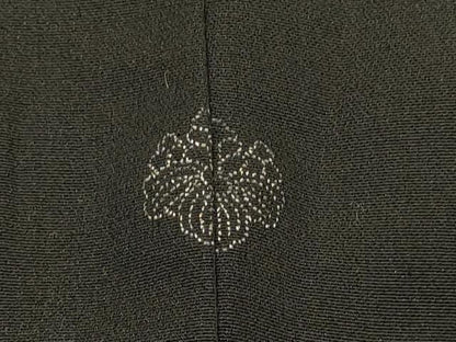 平和屋着物＃羽織　総刺繍　枝花文　黒地　正絹　逸品　CABJ5465in