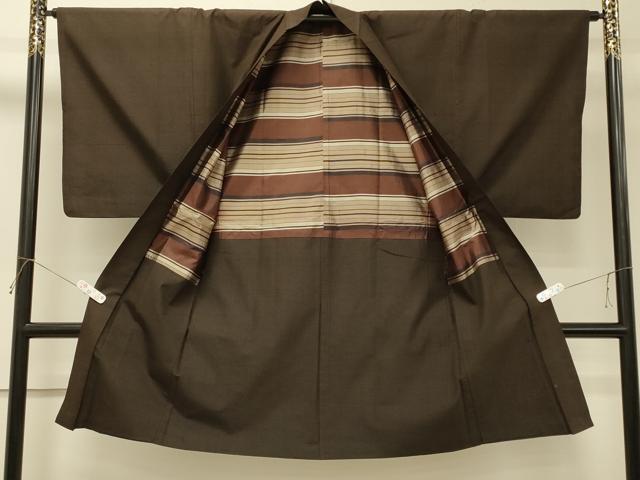 平和屋着物＃男性　長羽織　紬地　霞文　正絹　逸品　CABJ5470in