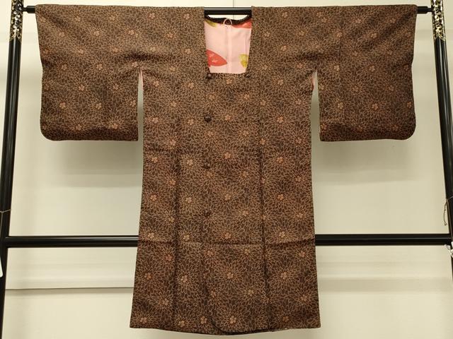 平和屋着物＃道行コート　花づくし　ロング丈　正絹　逸品　CABJ5478in