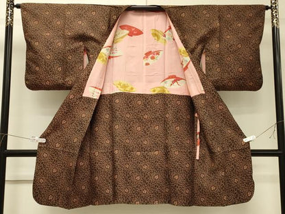平和屋着物＃道行コート　花づくし　ロング丈　正絹　逸品　CABJ5478in