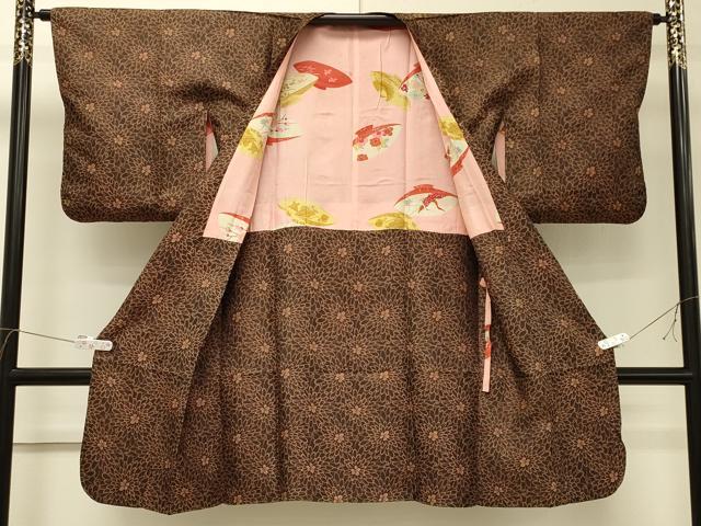 平和屋着物＃道行コート　花づくし　ロング丈　正絹　逸品　CABJ5478in