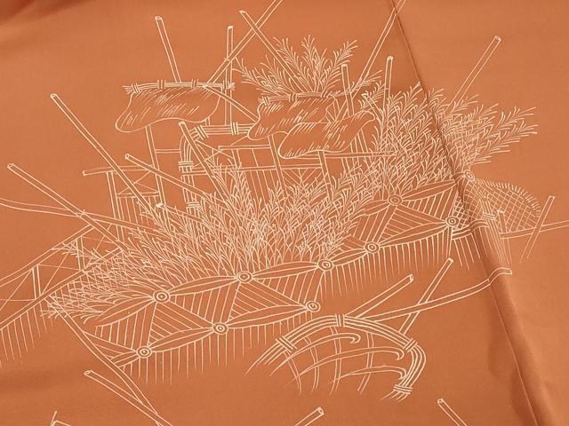 平和屋着物＃羽織　風景文　正絹　逸品　CABJ5481in