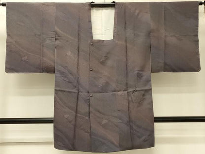 平和屋着物＃道行コート　舞葉地紋　暈し染め　ロング丈　正絹　逸品　CABJ5482in