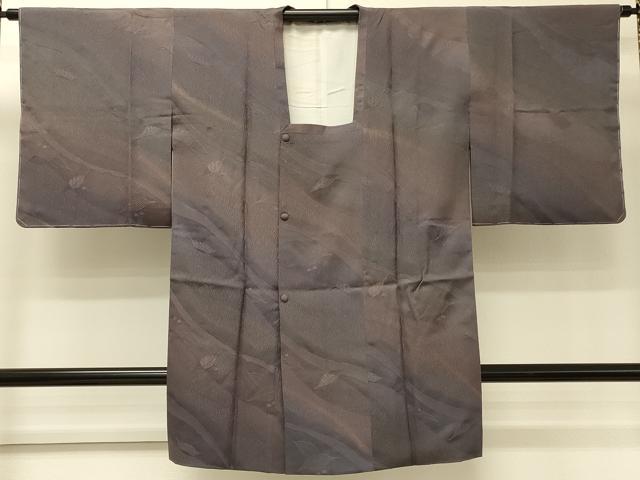 平和屋着物＃道行コート　舞葉地紋　暈し染め　ロング丈　正絹　逸品　CABJ5482in