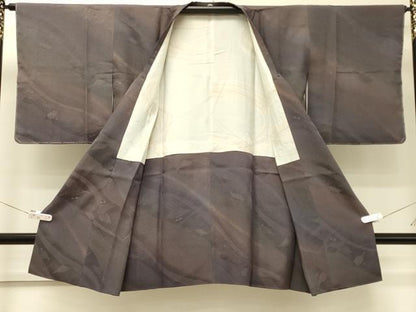 平和屋着物＃道行コート　舞葉地紋　暈し染め　ロング丈　正絹　逸品　CABJ5482in