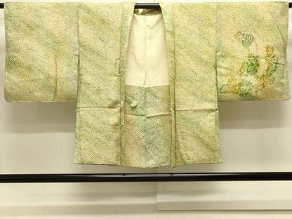 平和屋着物＃羽織　総絞り　草葉文　正絹　逸品　CABJ5486in