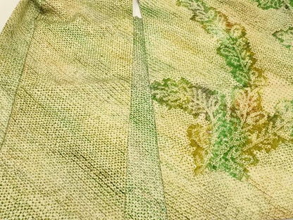 平和屋着物＃羽織　総絞り　草葉文　正絹　逸品　CABJ5486in