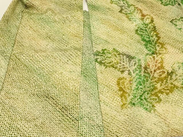 平和屋着物＃羽織　総絞り　草葉文　正絹　逸品　CABJ5486in