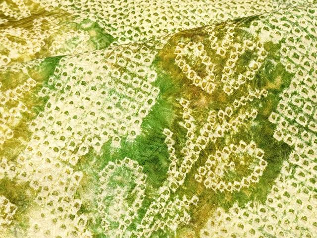 平和屋着物＃羽織　総絞り　草葉文　正絹　逸品　CABJ5486in