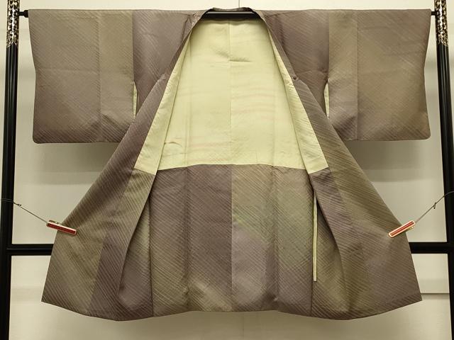 平和屋着物＃道行コート　斜線文　暈し染め　高島屋扱い　ロング丈　正絹　逸品　CABJ5492in