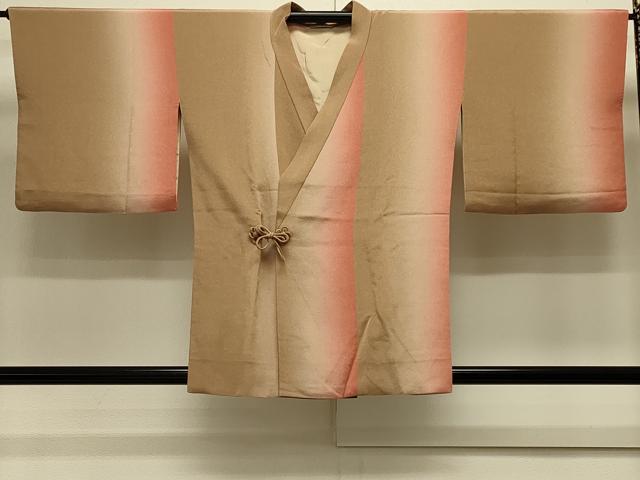 平和屋着物＃道中着　間道　暈し染め　鬼しぼ縮緬　正絹　逸品　CABJ5494in