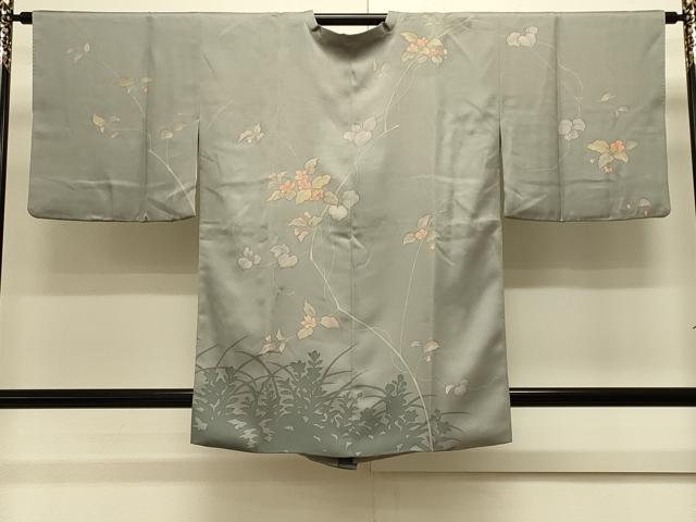 平和屋着物＃道行コート　ろうけつ染め　枝花文　シルエット　正絹　逸品　CABJ5496in