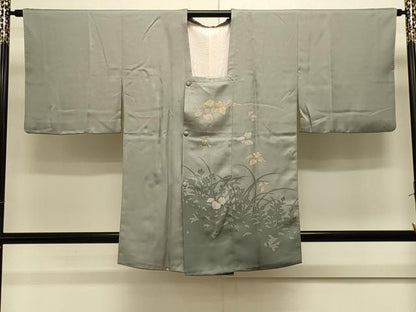 平和屋着物＃道行コート　ろうけつ染め　枝花文　シルエット　正絹　逸品　CABJ5496in