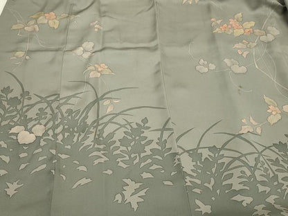 平和屋着物＃道行コート　ろうけつ染め　枝花文　シルエット　正絹　逸品　CABJ5496in