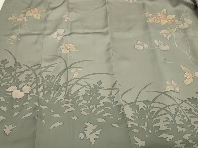 平和屋着物＃道行コート　ろうけつ染め　枝花文　シルエット　正絹　逸品　CABJ5496in