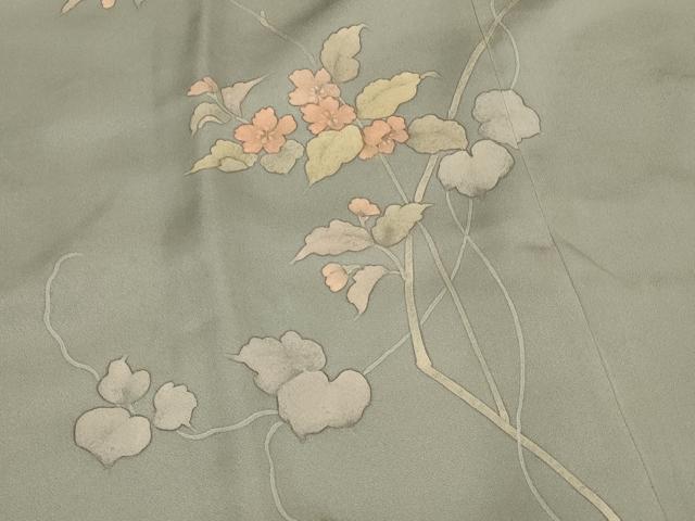 平和屋着物＃道行コート　ろうけつ染め　枝花文　シルエット　正絹　逸品　CABJ5496in