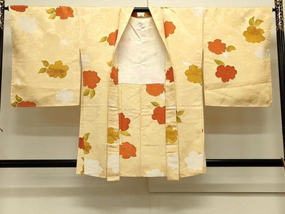 平和屋着物＃羽織　地紋起こし　草花文　正絹　逸品　未使用　CABJ5497in