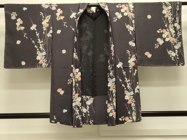 平和屋着物＃羽織　単衣　枝垂れ花文　反端付き　正絹　逸品　未使用　CABJ5509in