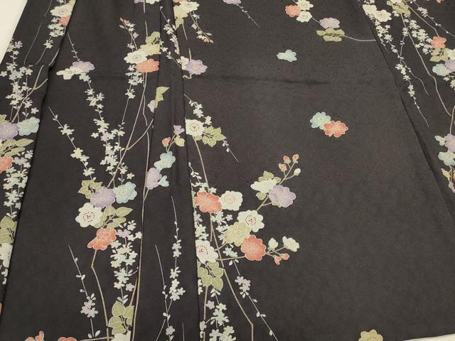 平和屋着物＃羽織　単衣　枝垂れ花文　反端付き　正絹　逸品　未使用　CABJ5509in