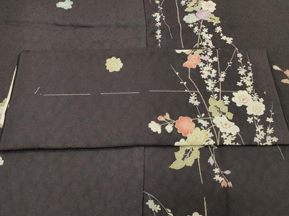平和屋着物＃羽織　単衣　枝垂れ花文　反端付き　正絹　逸品　未使用　CABJ5509in
