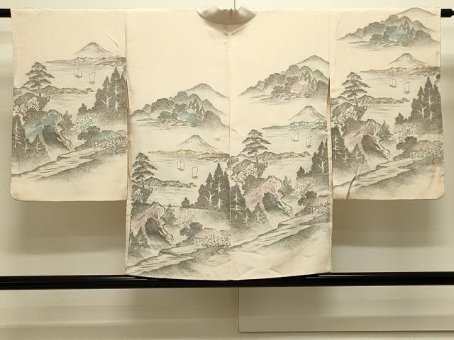 平和屋着物＃羽織　寿光織　遠山風景文　金糸　正絹　逸品　CABJ5511in