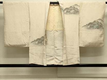 平和屋着物＃羽織　寿光織　遠山風景文　金糸　正絹　逸品　CABJ5511in
