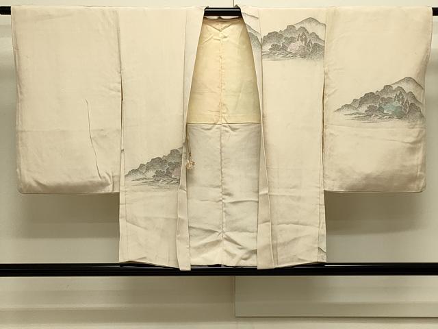 平和屋着物＃羽織　寿光織　遠山風景文　金糸　正絹　逸品　CABJ5511in