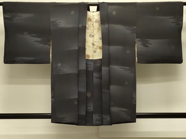 平和屋着物＃羽織　霞箔散らし　暈し染め　黒地　金糸　正絹　逸品　CABJ5515in