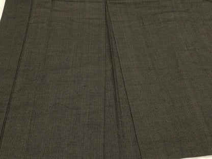 平和屋着物＃男性　長羽織　紬地　縞　黒地　正絹　逸品　CABJ5519in