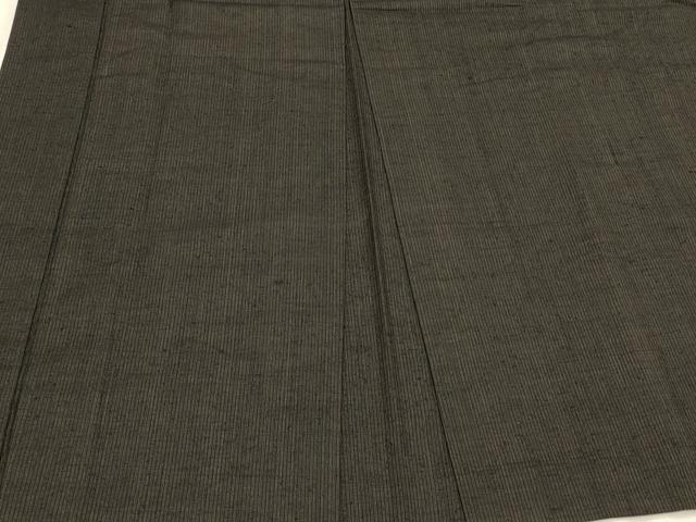 平和屋着物＃男性　長羽織　紬地　縞　黒地　正絹　逸品　CABJ5519in