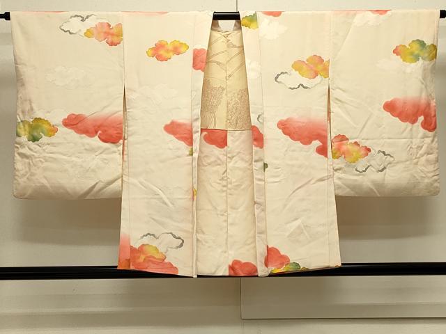 平和屋着物＃羽織　地紋起こし　雲重ね文　暈し染め　正絹　逸品　CABJ5522in