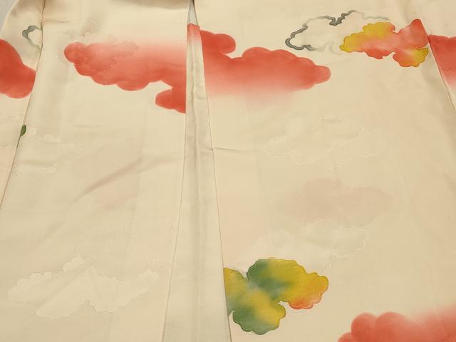 平和屋着物＃羽織　地紋起こし　雲重ね文　暈し染め　正絹　逸品　CABJ5522in