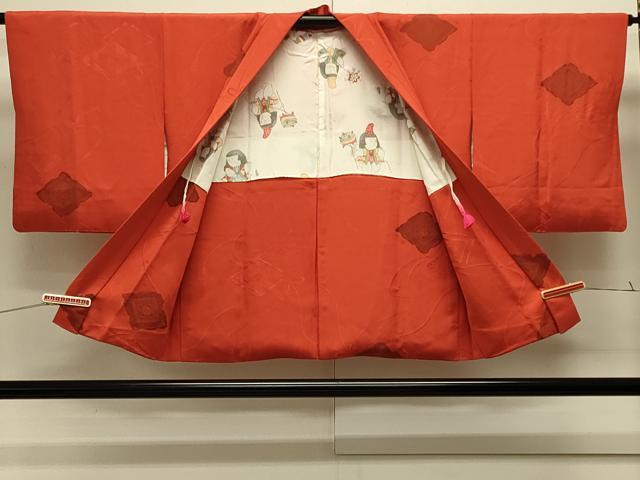 平和屋着物＃羽織　地紋起こし　結び紐花菱文　正絹　逸品　CABJ5523in
