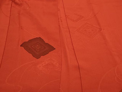 平和屋着物＃羽織　地紋起こし　結び紐花菱文　正絹　逸品　CABJ5523in