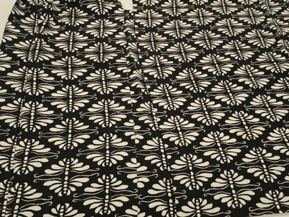 平和屋着物＃羽織　型染め　花菱文　黒地　正絹　逸品　CABJ5536in