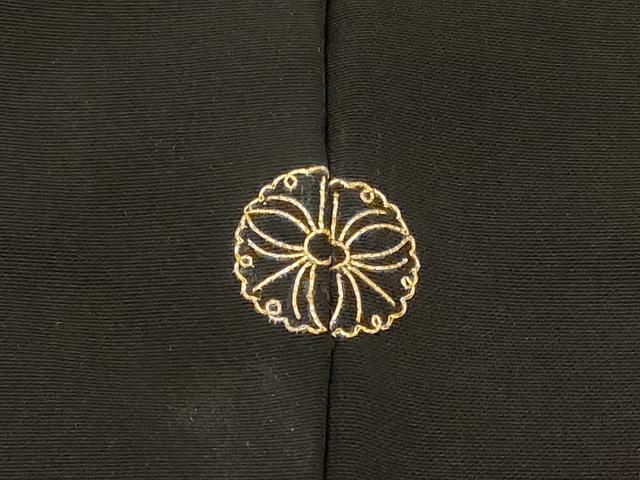 平和屋着物＃羽織　総刺繍　薔薇　バラ　黒地　正絹　逸品　CABJ5544in