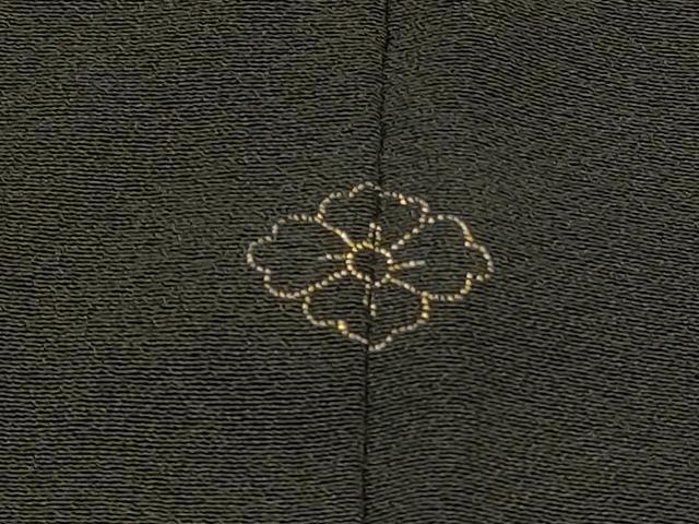 平和屋着物＃羽織　寿光織　立波文　黒地　金銀糸　正絹　逸品　CABJ5547in