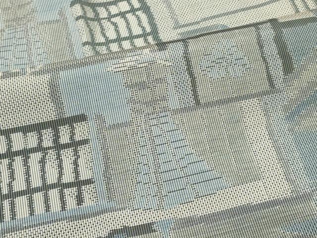 平和屋着物＃本場大島紬　白大島　道中着　総絣　風景文　ロング丈　正絹　逸品　CABJ5561in