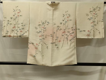 平和屋着物＃羽織　笹竹文　暈し染め　正絹　逸品　CABJ5563in